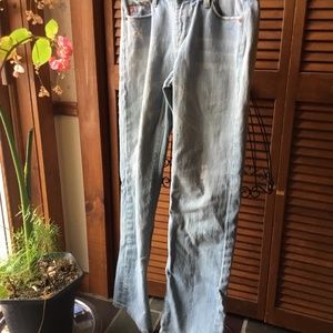 SEVEN 7 LIGHT BLUE DISTRESSED JEANS W 30 INSEAM 33